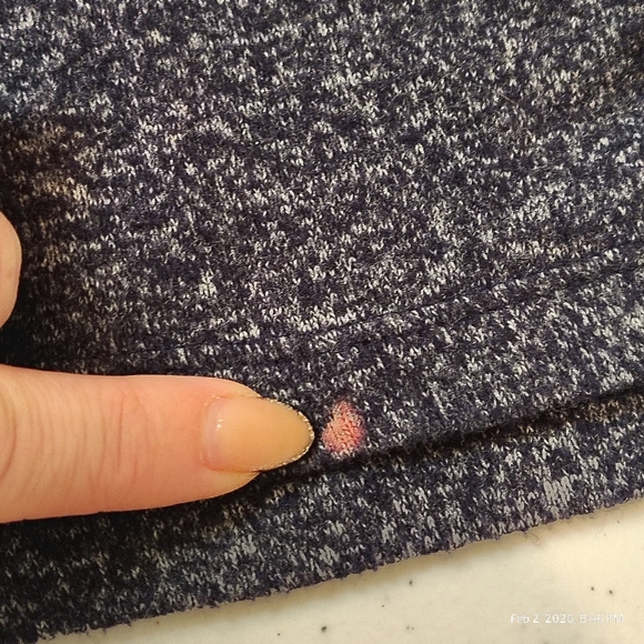 Chico’s Women’s Navy-Blue Marl 3/4 Sleeve Cowl Neck Sweater SZ 3 or XL POCKETS - Picture 3 of 7